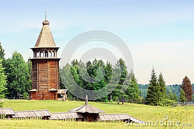 Ancient wooden church Stock Photo