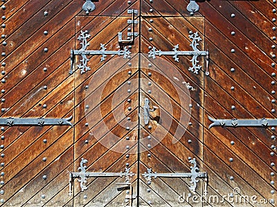 Ancient wooden gate Stock Photo