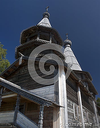 Ancient wooden orthodox church Stock Photo