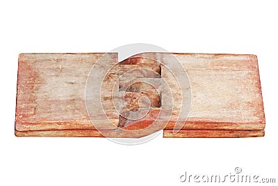 Ancient wooden pillow ,foldable Stock Photo