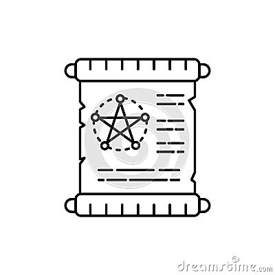 Ancient writing line icon. Isolated vector element. Vector Illustration