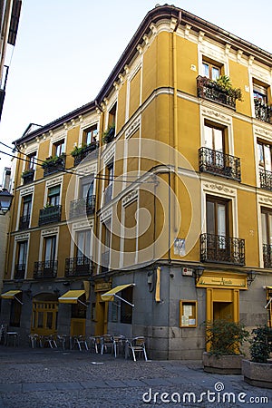 Ancient yellow Architecture and terrace for recreation, Neighbo Editorial Stock Photo