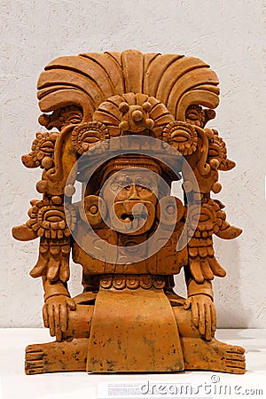 Ancient Zapotec funerary urn in the form of a deity Editorial Stock Photo