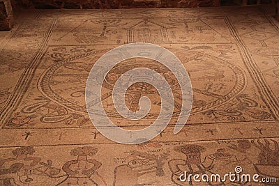 Beit Alfa Mosaic Floor Editorial Stock Photo