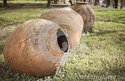 Ancients earthen group Stock Photo