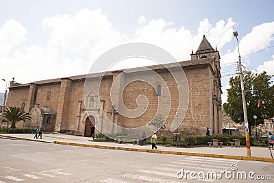 Andahuaylas Peru Plaza de Armas Historical arquitecture barroque Cathedral Editorial Stock Photo