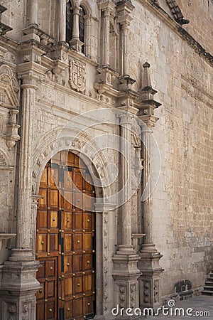 Andahuaylas Peru Plaza de Armas Historical facade Cathedral barroque Stock Photo