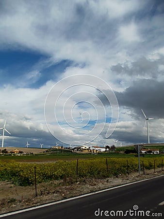 Andalucia Countryside on Dramstic Sky Stock Photo