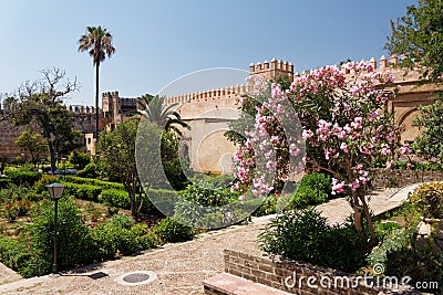 Andalusian gardens in Kasbah Oudaia Editorial Stock Photo