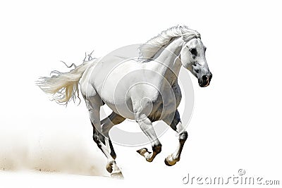 Andalusian horse on a white background Stock Photo