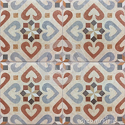 Andalusian pattern, spanish tiles , geometric mosaic design Stock Photo