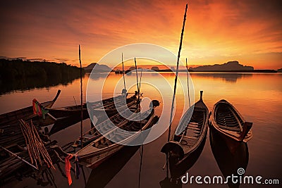 Andaman long tailed boat Stock Photo