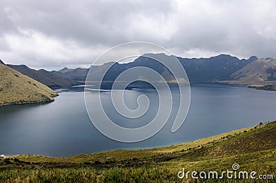 Andean mountain lake near Otavalo, Ecuador Stock Photo