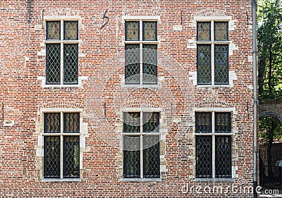 Anderlecht, Brussels Capital Belgium - The medieval Beguinage and inner court Editorial Stock Photo