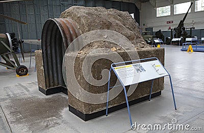 Anderson Air Raid Shelter at Duxford Editorial Stock Photo