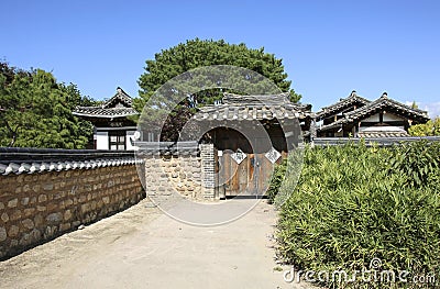 Andong Hahoe Folk Village in Andong, South Korea. UNESCO world heritage Stock Photo