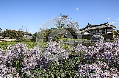 Andong Hahoe Folk Village in Andong, South Korea. UNESCO world heritage Stock Photo