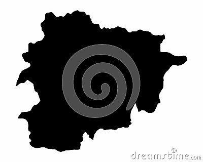 Andorra silhouette map Stock Photo