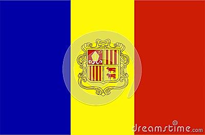 Andorra flag vector.Illustration of Andorra national flag Vector Illustration