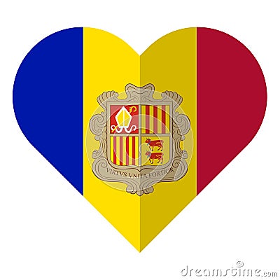 Andorra flat heart flag Vector Illustration