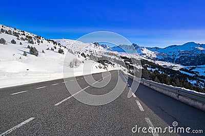 Andorra Grandvalira sector road Pyrenees Stock Photo