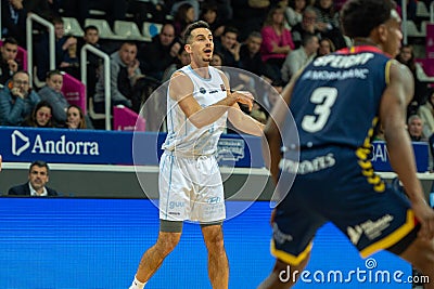 Andorra La Vella, Andorra : January 20, 2023 : Players in Action during the LEB ORO match between Mora Banc Andorra v Guuk Editorial Stock Photo