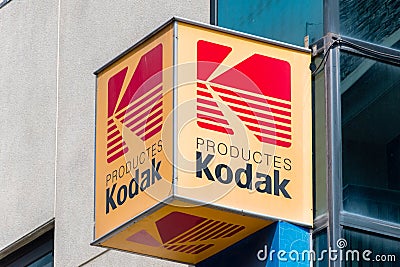 Logo and sign of Kodak. Editorial Stock Photo