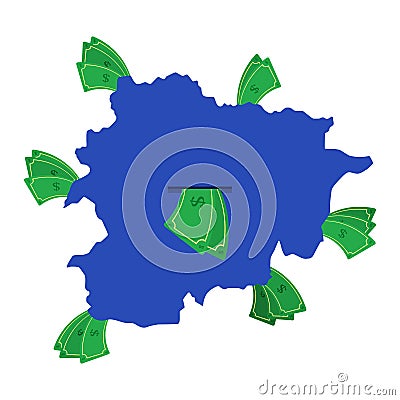 Andorra with money Vector Illustration