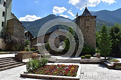 View of the historic Casa de la Vall in the center of Andorra la Vella Stock Photo