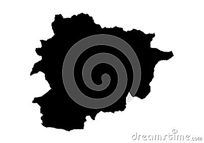Andorra State Map Vector silhouette Stock Photo