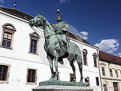 Andras Hadik horse statue in Budapest Stock Photo