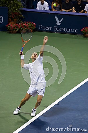 Andre Agassi Serve Editorial Stock Photo
