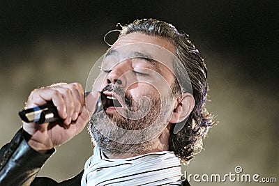 Andrea Bocelli in concert during the musical event Editorial Stock Photo