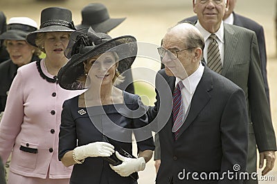 Andrea Mitchell and Chairman Alan Greenspan Editorial Stock Photo