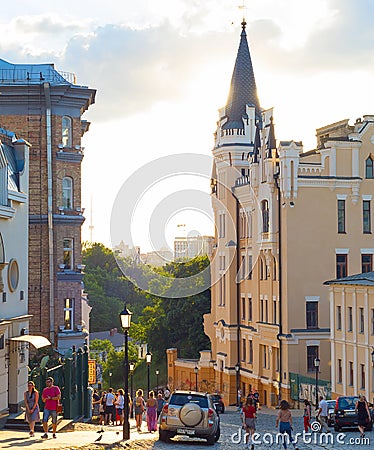 Andreevsky descent people Kiev Ukraine Editorial Stock Photo