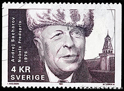 Andrei Sakharov Stamp Editorial Stock Photo