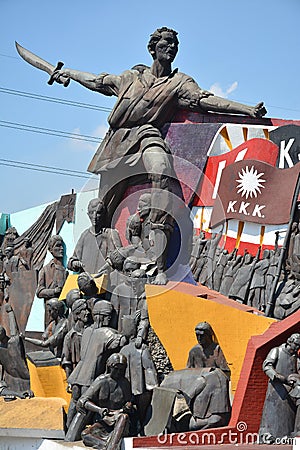 Andres Bonifacio shrine monument in Manila, Philippines Editorial Stock Photo