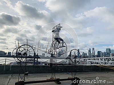 Andrew Baldwinâ€™s metallic sculptures at Trinity Buoy Wharf in London 2021 Editorial Stock Photo
