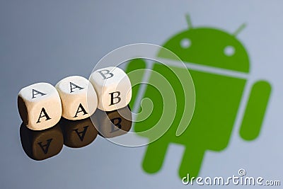 Android App Bundle AAB is a new application distribution format for Android. Editorial Stock Photo