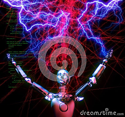 Android creation by Artificial Intelligence Stock Photo