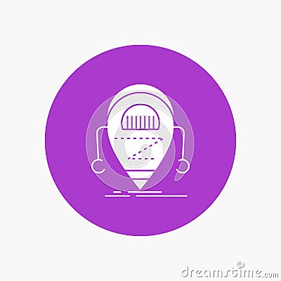 Android, beta, droid, robot, Technology White Glyph Icon in Circle. Vector Button illustration Vector Illustration