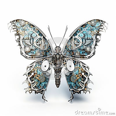 Android butterflies, future technology, digital cybertech created by generative AI Stock Photo