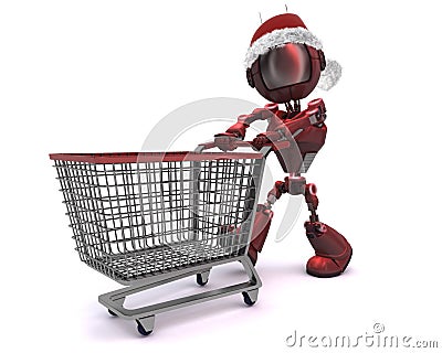 Android Christmas Shopping Stock Photo