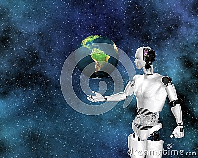 Android, cybernetic intelligence Stock Photo