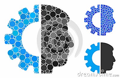 Android head Composition Icon of Circle Dots Vector Illustration