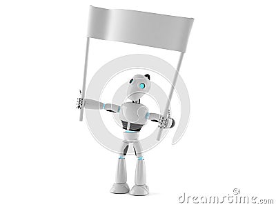 Android holding blank banner Stock Photo