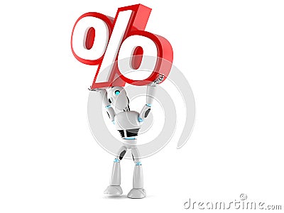 Android holding percent symbol Stock Photo