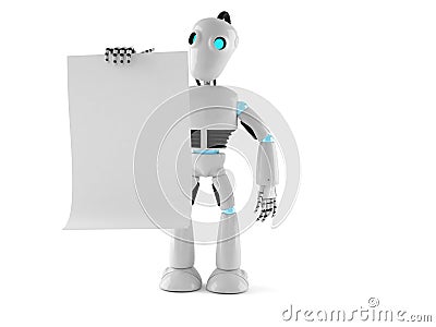 Android holding sheet of paper Stock Photo
