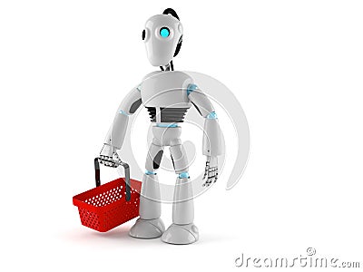 Android holding shopping basket Stock Photo