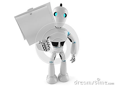 Android holding signboard Stock Photo